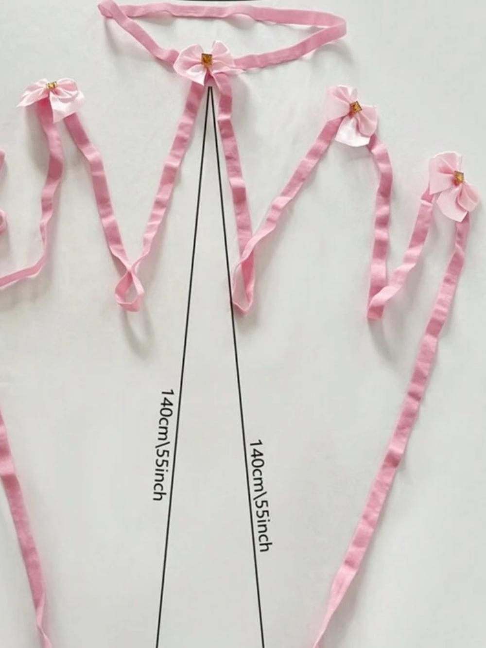 Pink Bow Wrap Leg Ribbon - - Picture 3 of 3